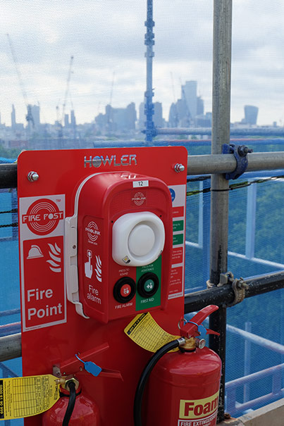 Howler fire point with prolink on scaffolding