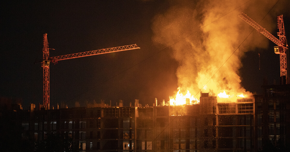 Fire On Construction Site